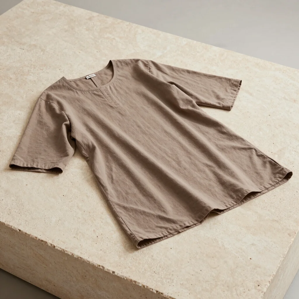 Soft Taupe Lawn Pret Tunic