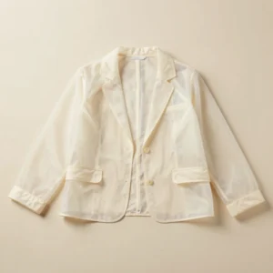 Cream Stitched Organza Overlay