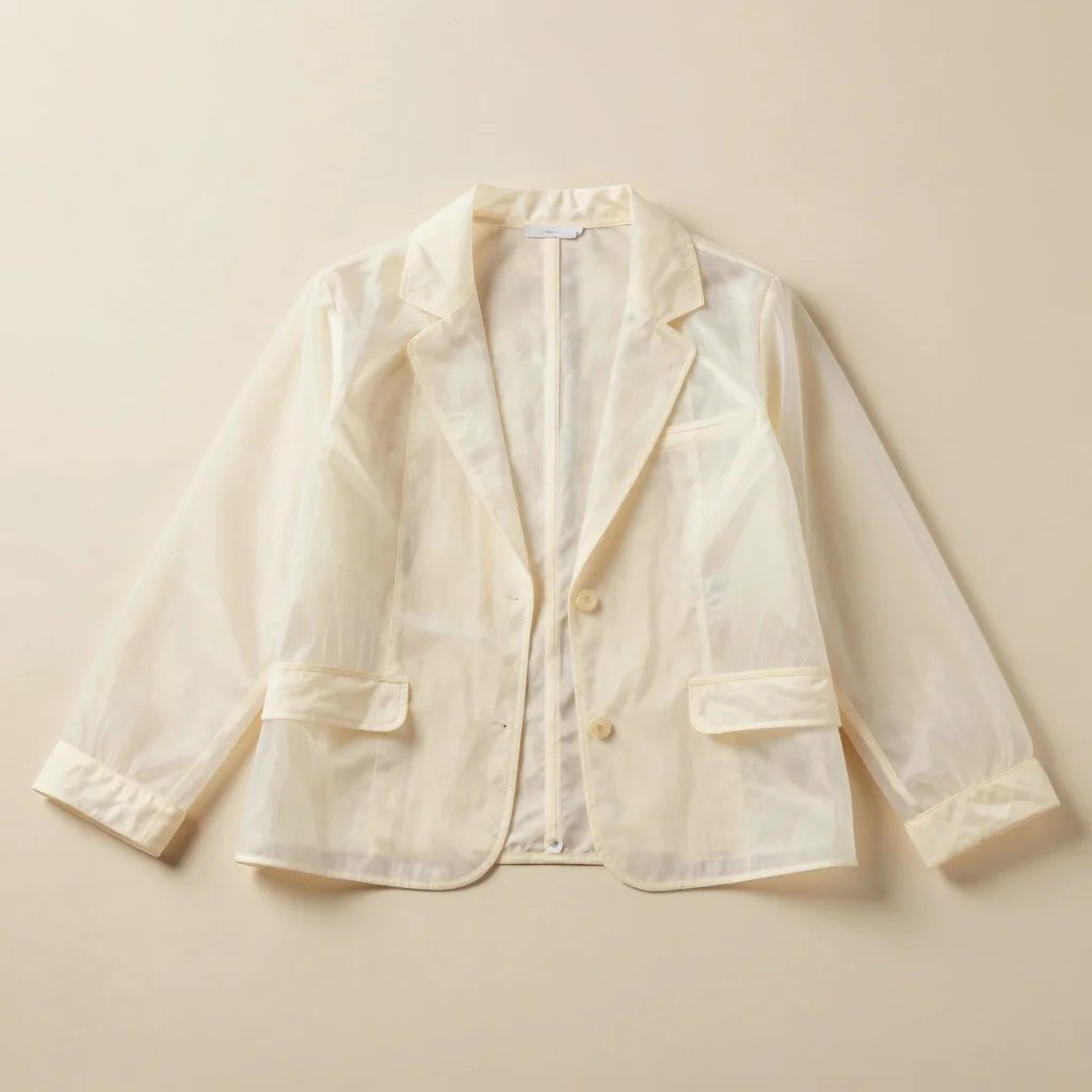 Cream Stitched Organza Overlay
