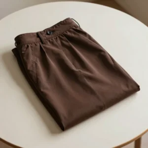 Mocha Silk Blend Straight Pants
